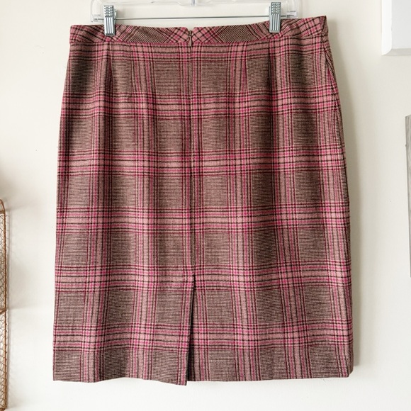 Talbots Wool Blend Glen Plaid Pencil Skirt Size 10 Classic Preppy Academia - Picture 5 of 14